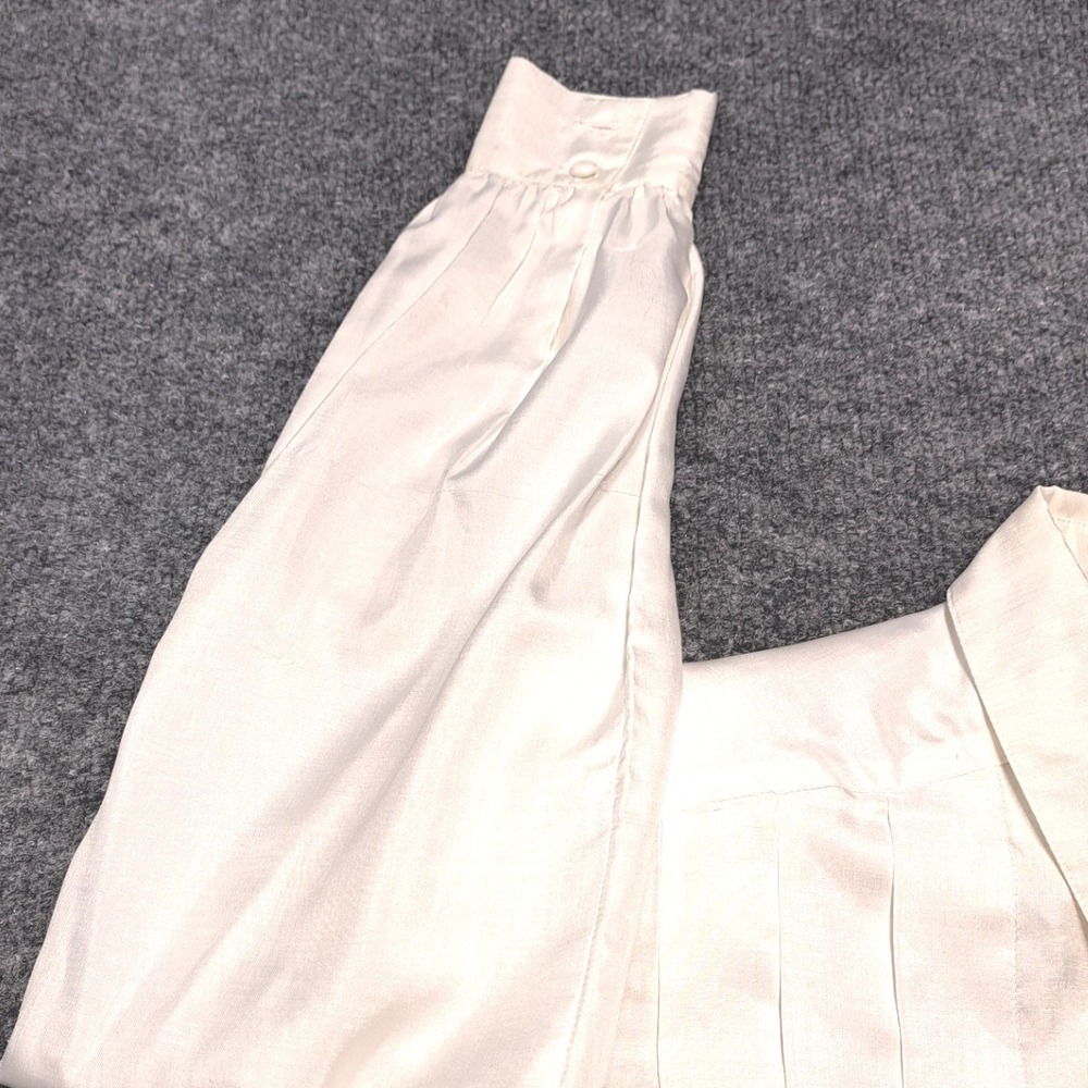 Nicola Vintage Cream Eyelet Embroidered Side Button Blouse Sz 6 Long Sleeve - Picture 4 of 8